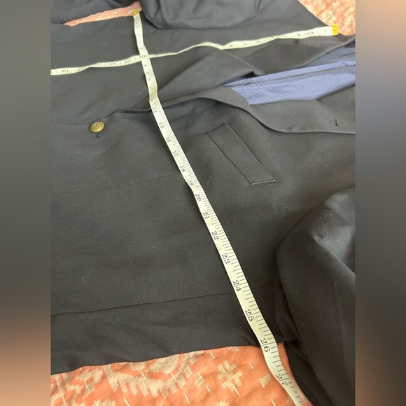 GS Perfect Fit Blazer Sport Coat Men's Size 46R Navy Blue Two Button - Picture 3 of 12